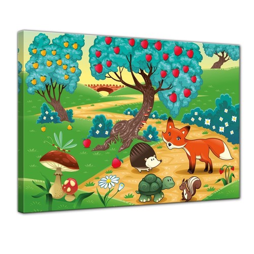Leinwandbild Kinderbild Tiere Im Wald Home Garden Kids Teens At Home