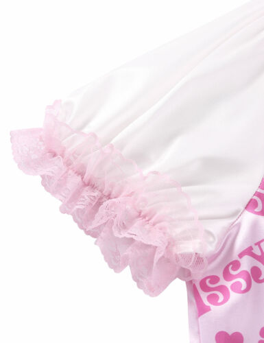 Homme Sissy Satin Robe baby doll Travestissement Underwear Maid Cosplay Lingerie
