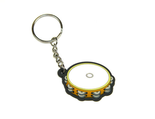 NEW orange tambourine keyring detailed and made of quality materials free post 