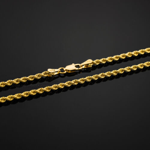 32/" 10k Real Yellow Gold 4mm Diamond Cut Rope Chain Necklace Lobster Clasp 16/"