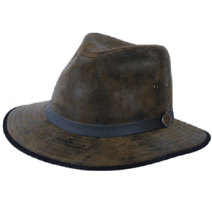 Karma Eureka Stockade Leather Fedora Hat in Olive Black or Light Brown Colours