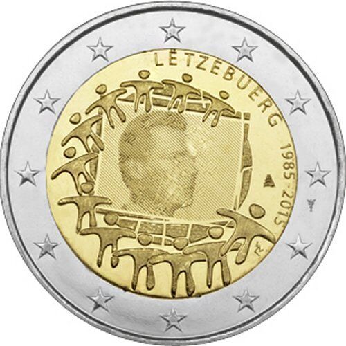 EU 2015 Luxembourg 2 Euro Uncirculated Coin /"European Union Flag 30 Years/"