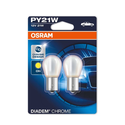 2x Vauxhall Vivaro Genuine Osram Diadem Chome Amber Front Indicator Light Bulbs