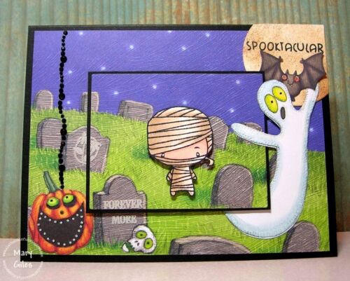 SPOOKTACULAR-The Greeting Farm Rubber Stamp-Stamping Craft-Anya/Ian-RETIRED 