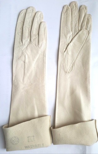 VINTAGE NEW ARIS OF PARIS KIDSKIN LEATHER WOMEN/'S GLOVES 14-1//4/"L