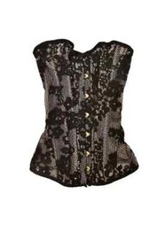 AGENT PROVOCATEUR VINTAGE BLACK/NUDE JANEY CORSET & BIG BRIEF AP 1 X SMALL BNWT