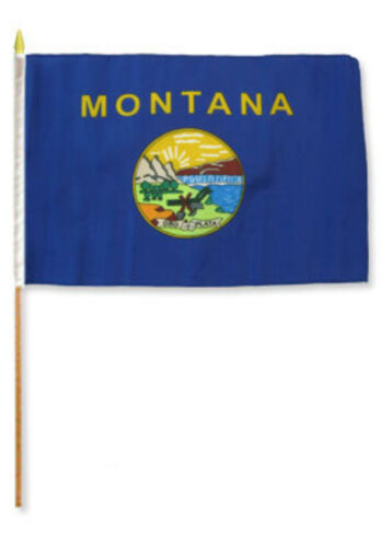 12x18 12/"x18/" State of Montana Stick Flag wood Staff