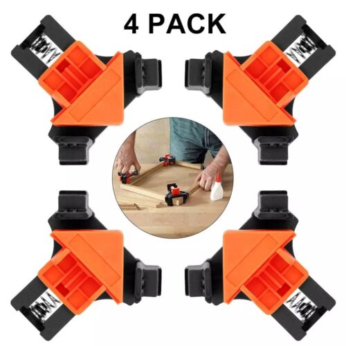 4Pcs//Set 90 Degree Right Angle Clip Clamps Corner Holders Woodworking Hand Tools