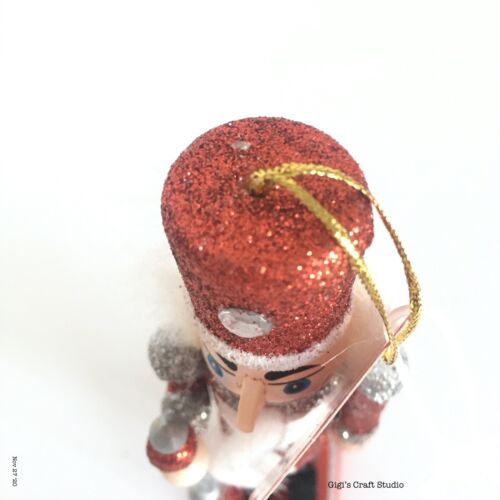 New item! Christmas light weight Wooden RED NUTCRACKER Ornament H-5/"