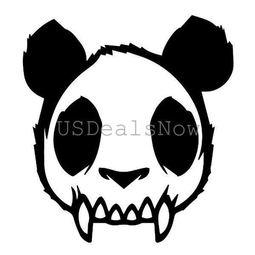 1x Skull Zombie Panda Evil Mad Dead Goth Vinyl Decal Car Sticker 4.63/"x5/" Black