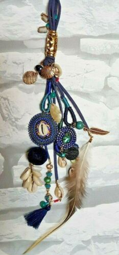 Womens Long Suede Multi Coloured Necklaces 