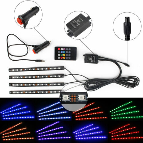 4X RGB LED Fußraumbeleuchtung Innenraumbeleuchtung Auto Ambientebeleuchtung DE