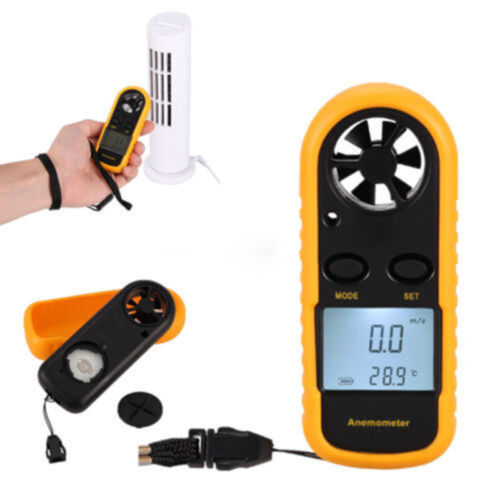 Mini LCD Wind Speed Gauge Air Velocity Meter Digital Anemometer Thermometer BAF 