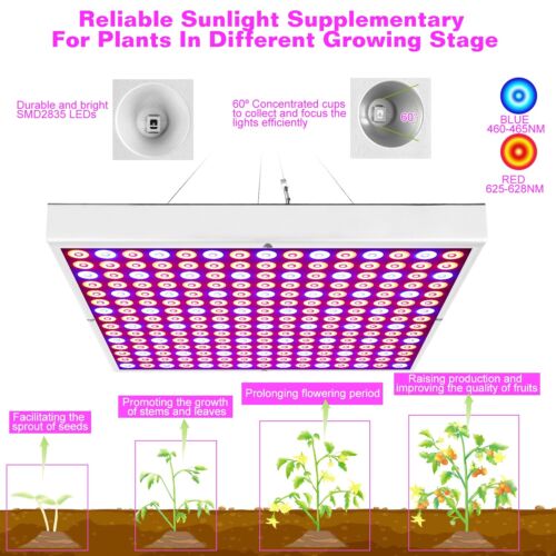225 LED Grow Light Plant Lamp For Indoor Greenhouse Hydroponic Plants Veg Flower