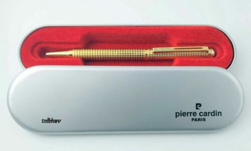 Pierre Cardin Pearl Konark Satin Gold Ball Point Pen GT Blue Ink Steel New Gift