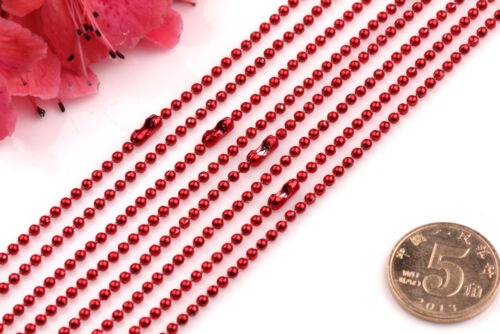 Wholesale Lots 12 Color 2/5/20Pcs Ball Metal 2.4mm Beads Chains Necklace Finding 