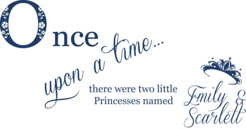 Wall Sticker Personalised Once upon a time Twins 3D Butterflies 2 Princesses