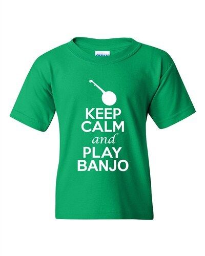 City Shirts Keep Calm And Play Banjo Music Lover DT Youth Kids T-Shirt Tee 