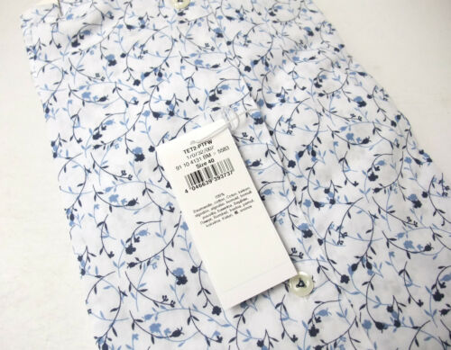 Van Laack fushia tet2 manches longues Tailor Fit Blanc/bleu motif floral NEUF 