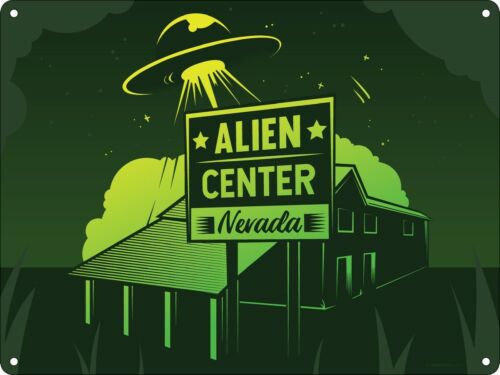 Blechschild Alien Center 20 x 15 cm 