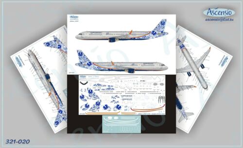 95th anniversary Airbus A321 1//144 Aeroflot Gzhel decal by Ascensio 321-020