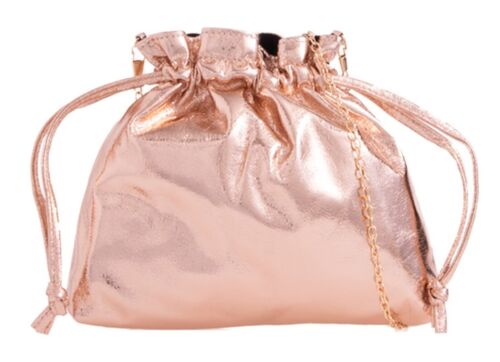 WOMEN FAUX LEATHER METALLIC WEDDING EVENING SLOUCH POUCH PURSE PARTY PROM BAG