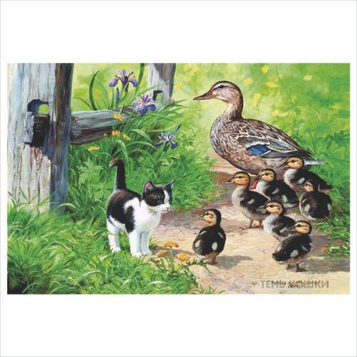 Modern Postcard Duck Inspector Art Cat Kitty Kitten Puss Persis Clayton Weir