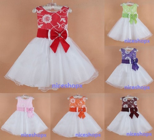 Girls Flower Formal Wedding Bridesmaid PARTY Christening Dress