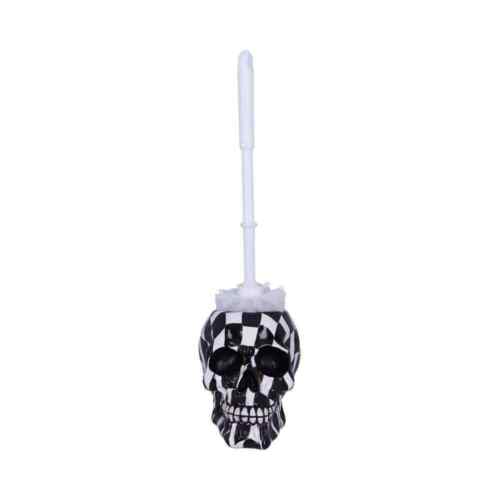 Brush With Death Harlequin 16.4cm Skull Toilet Brush Holder 