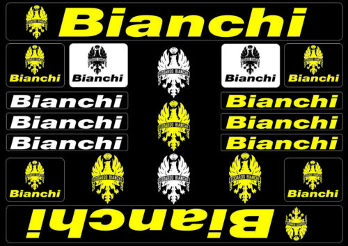 Bianchi Bike Bicycle Frame Decals Stickers Graphic Adhesive Set Vinyl Yellow 