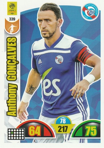 2019 STRASBOURG ligue 1 CARTE PANINI ADRENALYN XL FOOT 2018
