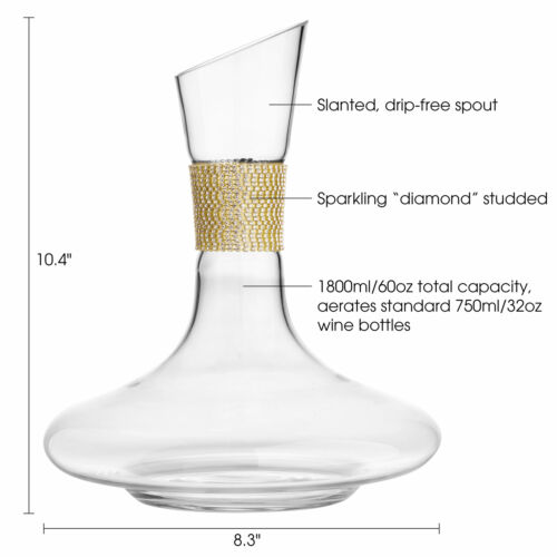 Cheer Collection Gold Design Wine Decanter