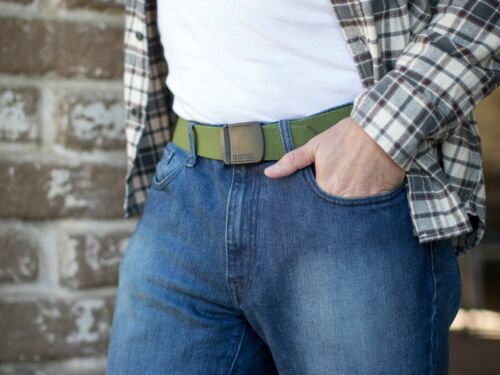 BETTA 1.5 Inch Wide Men/'s Elastic Stretch Belt with Adjustable Buckle