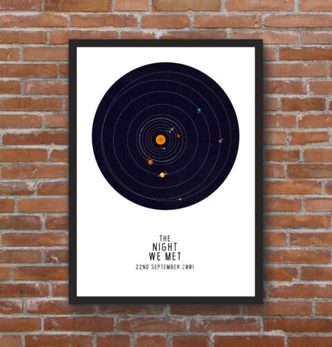 Personalised Solar System Planet Map The night we met special night sky gift