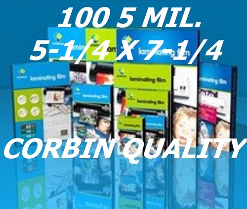 5 X 7 Laminating Laminator Pouches Sheets 100 5.25 x 7.25 5 Mil Quality