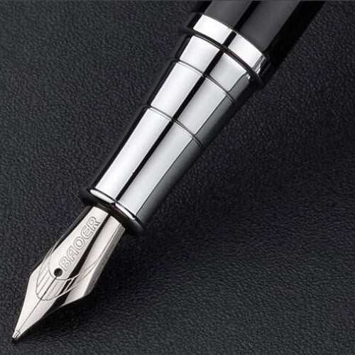 2018 BAOER 3035 Black Metal China Fountain Pen Fine 0.5mm Nibs Writing Gift