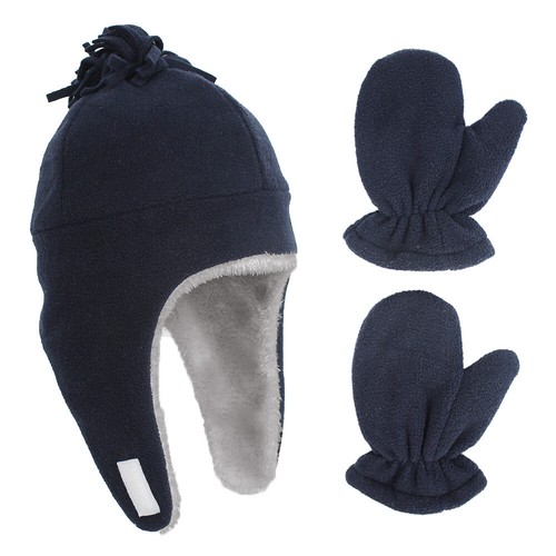 Winter Beanie Hat Mittens For Kids Boys Girls Warm Scarf Hat /& Gloves Set