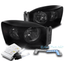 06-08 DODGE RAM 1500 2500 3500 BLACK//SMOKE HEADLIGHTS W//BLUE DRL LED KIT+6K HID