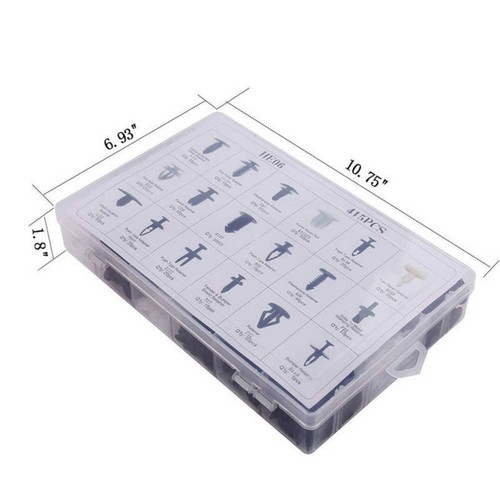 415PCS Car Auto Plastic Push Pin Rivet Bumper Trim Clips Fastener Kit 18 Sizes