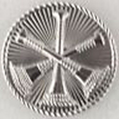 3 Bugles Polished Silver Collar Pins Fire Chief/Deputy Discs 15/16" #4453N