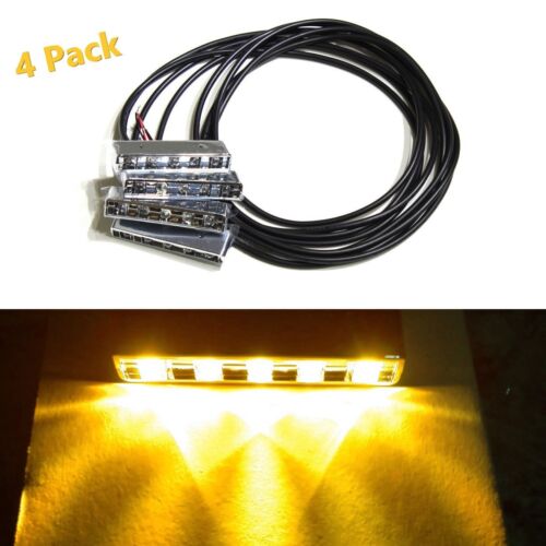 YELLOW 5 LED Pod Neon Under Glow Accent Light Kit for Motorcycle Car Boat Truck