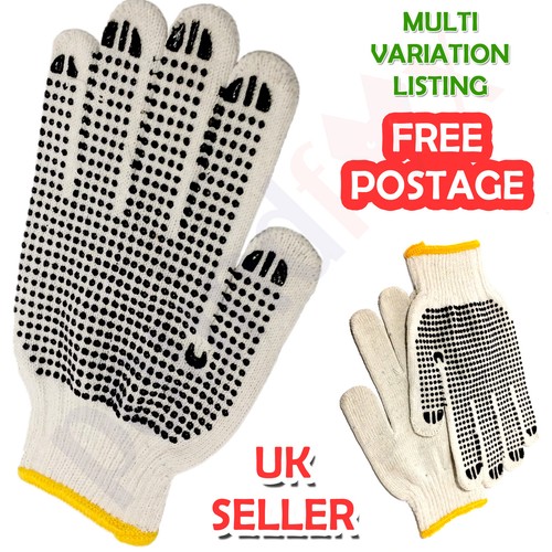 Work GLOVES Single side Rubber DOTS for DIY Gardening workshop SAFETY Warehouse