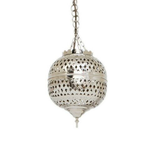 H22xW19cm Free PP Moroccan Silver Ball Ceiling Pendant with Hook,Cable /& Chain