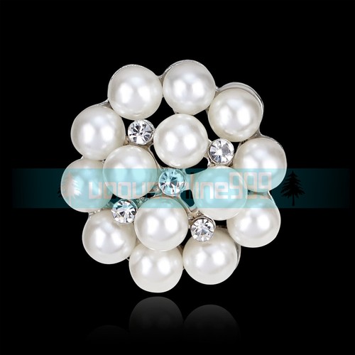 Les femmes élégantes en alliage Cristal Strass Rond Fleur robe de mariage Broche Pin