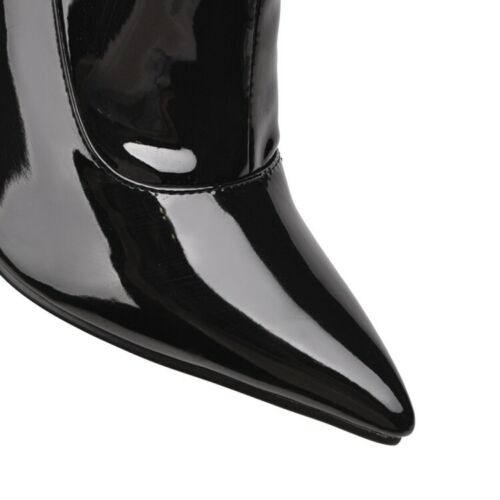 Details about  / Runway Ladies Shiny Knee High Thigh Boots 10cm Heel Pointy Toe New Shoes US 4-13