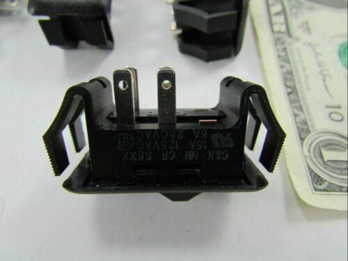 6A 250VAC Snap-In Lot 5 C&K Panel Mount On-Off Slide Switches 2 Pole 15A 125VAC 