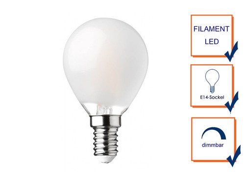 Modernes LED Leuchtmittel E14 FILAMENT Tropfen dimmbar 3 Watt Ersatzglühbirnen