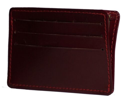New Men/'s Genuine Leather Cherry Thin Slim ID Credit Card Money Holder Wallet.