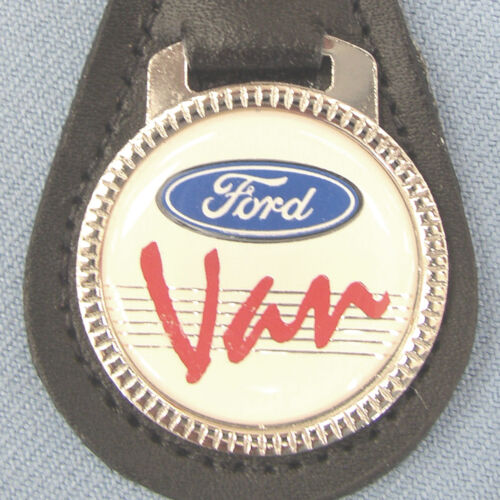 White FORD VAN Black Leather #3192 Key ring Key Fob 1961 1962 1963 1964 1965