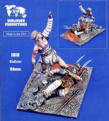 2 Resin Figures Kit #1818 Verlinden Productions 1:32 54mm Gladiator 